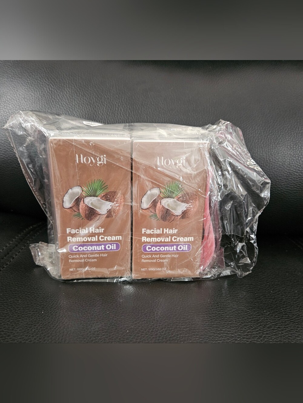 Hoygi Facial Hair Removal Cream with Coconut Oil - Brown 2pk